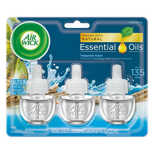 AIR WICK SCENTED OIL REFILL 3PK TURQUOISE OASIS (ITEM NUMBER: 28018)