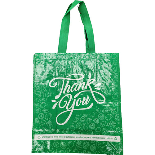 WOVEN BAGS #GREEN THANK YOU 400CT (ITEM NUMBER: 60365)