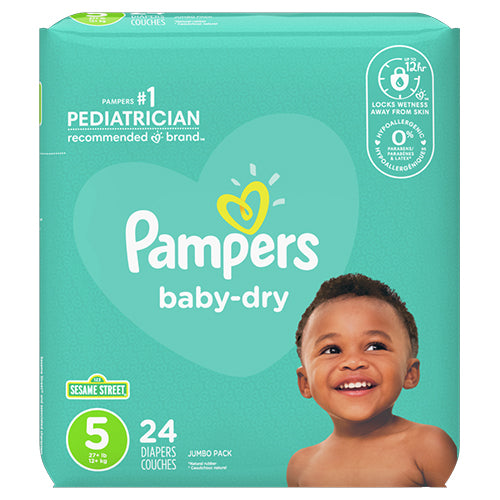 PAMPERS BABY DRY DIAPERS SIZE5 24CT (ITEM NUMBER: 12012)