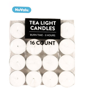 NUVALU TEA LIGHT CANDLE 16CT WHITE #117760 (ITEM NUMBER: 13150)