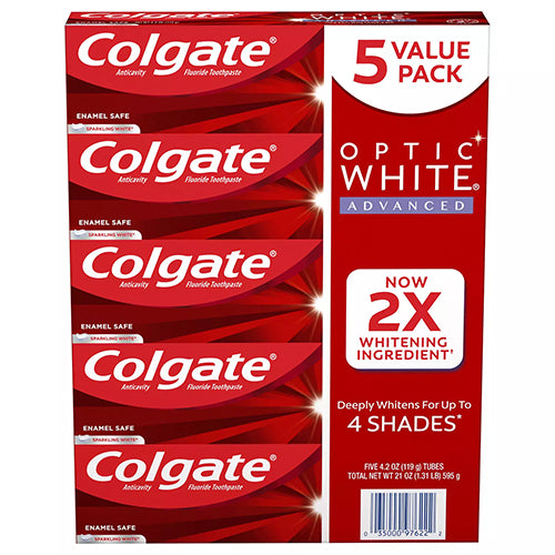 COLGATE TPT 4.2oz OPTIC WHITE ADVANCED 5PK (ITEM NUMBER:60145)