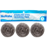 NUVALU SCOURERS 3CT STAINLESS STEEL (ITEM NUMBER: 10128)