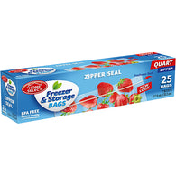 HOME FREEZER BAG QT. 25CT ZIPPER (ITEM NUMBER: 10307)