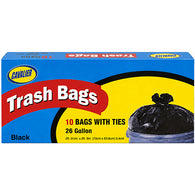 TRASH BAG 26 GAL 10CT BLACK