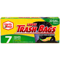 TRASH BAG 33 GAL 7CT BLACK