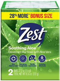 ZEST BAR SOAP 2PK FRESH ALOE 4.12oz (ITEM NUMBER: 10532)
