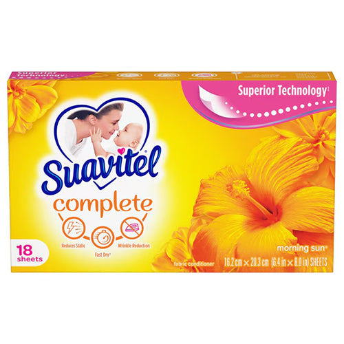 FAB.DRY SHEETS-18CT SUAVITEL/YELLOW #44472 (ITEM NUMBER: 10873)