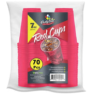 PLASTIC CUP 7oz 70CT RED