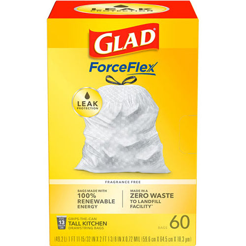 GLAD TRASH 13G-60CT FORCEFLEX UNSCENTED (ITEM NUMBER: 11647)