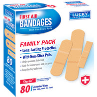 LUCKY 80CT ASSORTED SIZE BANDAGES #4100 (ITEM NUMBER: 11707)