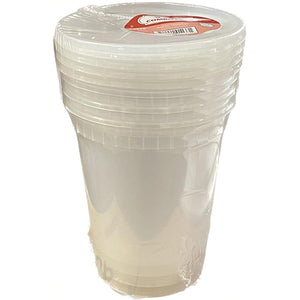 PLASTIC HOUSE SOUP CONTAINER W/LID 4CT 32oz (ITEM NUMBER:11779)