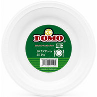 PLASTIC PLATE 10" 25CT WHITE #DOMO