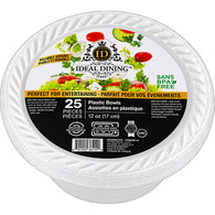 PLASTIC BOWL 12oz 25CT #IDEAL DINING