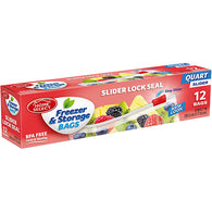 HOME FREEZER BAG QT. 12CT SLIDER (ITEM NUMBER: 11925)