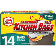 TRASH BAG 13 GAL 14CT DRAWSTRING WHITE