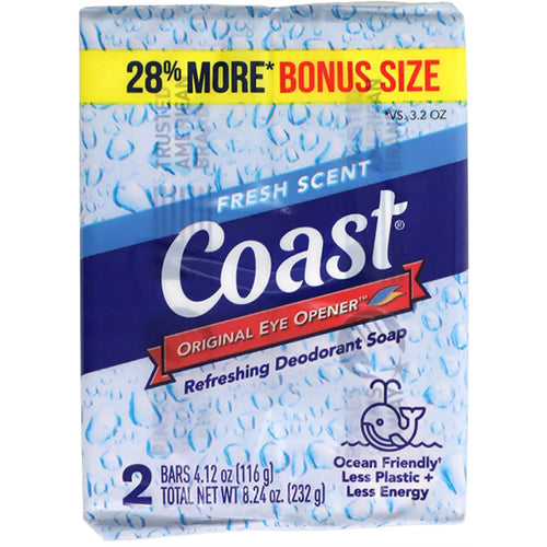 COAST BAR SOAP 2PK FRESH SCENT 4.12oz (ITEM NUMBER:12604)