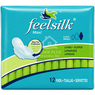FEELSILK PADS W/WINGS-12CT SUPER MAXI