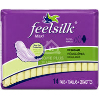 FEELSILK PADS W/WINGS-14CT REGULAR-MAXI