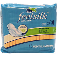 FEELSILK PADS W/WINGS-16CT OVERNIGHT (ITEM NUMBER: 12827)