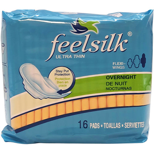 FEELSILK PADS W/WINGS-16CT OVERNIGHT (ITEM NUMBER: 12827)