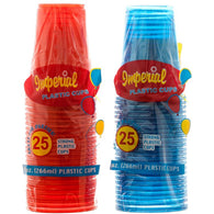 PLASTIC CUP 9oz 25CT ASSORTED BLUE & RED (ITEM NUMBER: 12981)