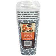 PAPER HOT/COLD CUP 16oz 5CT W/LID #AXXION (ITEM NUMBER: 12994)