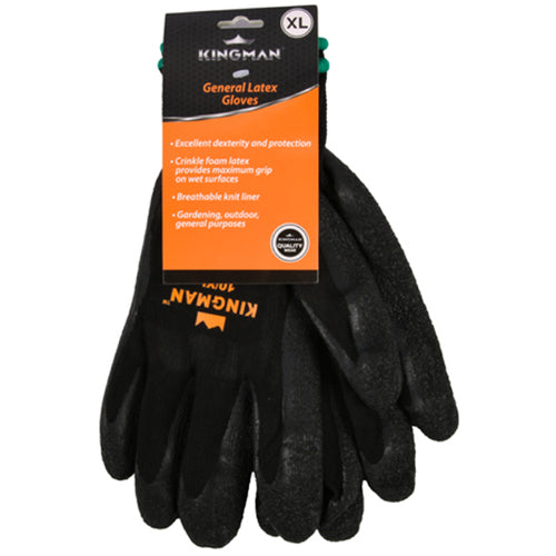 KINGMAN GLOVE LATEX W/CRINKLE XL 1PAIR (ITEM NUMBER: 13205)