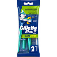 GILLETTE 2PK BLUE II DISPOSABLE RAZOR PIVOT HEAD
