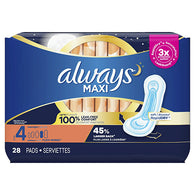 ALWAYS #77157 MAXI SIZE 4 28CT (ITEM NUMBER: 13495)