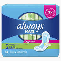ALWAYS #03369 MAXI SIZE 2 26CT (ITEM NUMBER: 62208)