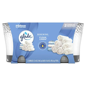 GLADE CANDLE 2PK-CLEAN LINEN 3.4oz (ITEM NUMBER: 13590)