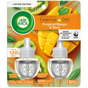 AIR WICK SCENTED OIL-2PK/TROPICAL MANGO & KIWI (ITEM NUMBER: 13733)