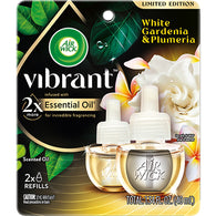 AIR WICK OIL REFILL 2PK VIBRANT WHITE GARDENIA & PLUMERIA (ITEM NUMBER: 13864)