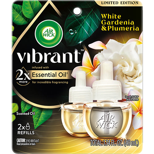 AIR WICK OIL REFILL 2PK VIBRANT WHITE GARDENIA & PLUMERIA (ITEM NUMBER: 13864)