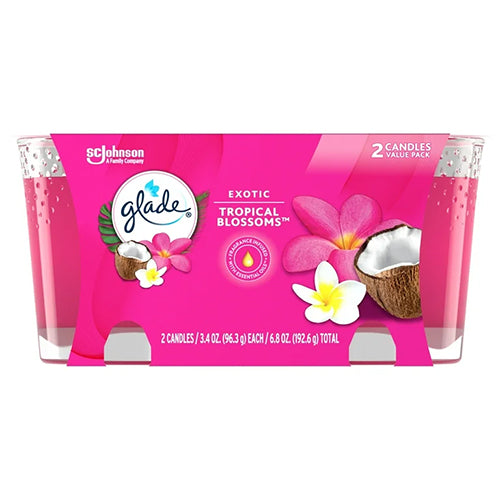 GLADE CANDLE 3.4OZ 2PK TROPICAL BLOSSOM (ITEM NUMBER: 15600)