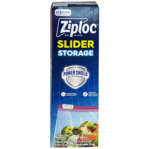 ZIPLOC STORAGE BAG 30CT GAL SLIDER (ITEM NUMBER: 19001)