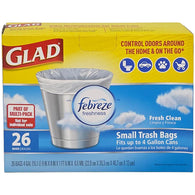 GLAD TRASH BAG 4 GAL 26CT WHITE (ITEM NUMBER: 19006)
