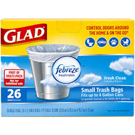 GLAD TRASH BAG 4 GAL 26CT WHITE