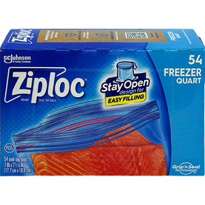 ZIPLOC FREEZER BAG 54CT QT ZIPPER (ITEM NUMBER: 19007)