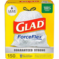 GLAD TRASH 13G 150CT FORCEFLEX WHITE (ITEM NUMBER: 19043)