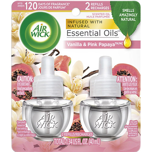 AIR WICK SCENTED OIL-2PK/VANILLA PINK PAPAYA (ITEM NUMBER: 19051)