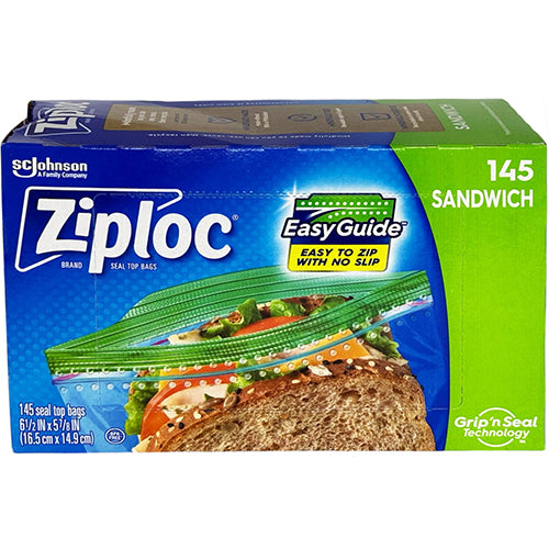 ZIPLOC SANDWICH BAG ZIPPER 145CT (ITEM NUMBER: 19091)