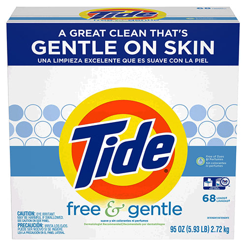 TIDE POW DETERGENT 95oz FREE & GENTLE (ITEM NUMBER: 19301)