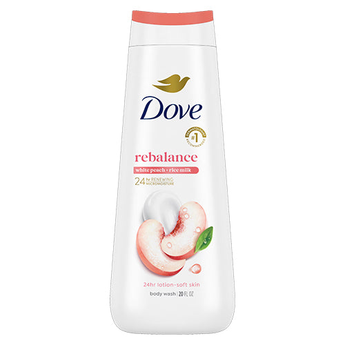 DOVE BODY WASH 20oz REBALANCE WHITE PEACH (ITEM NUMBER: 28042)