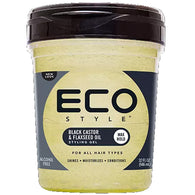 ECO STYLING GEL 32oz BLACK CASTOR & FLAXSEED OIL (ITEM NUMBER: 28107)