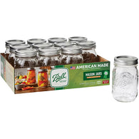 MASON BALL GLASS JAR 16oz REGULAR MOUTH