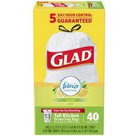 GLAD TRASH 13G 40CT FORCEFLEX LEMON  (ITEM NUMBER: 17664)