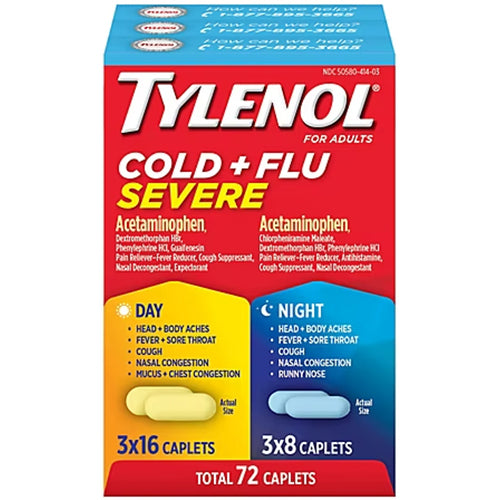 TYLENOL COLD+FLU DAY & NIGHTIME CAP 24CT (ITEM NUMBER: 49006)