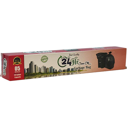 24HR CLEAN CITY ROLL TRASH BAG 39 GAL 5CT (ITEM NUMBER: 50037)