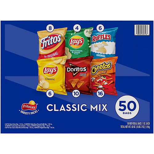 FRITO LAY'S VARIETY PACK 1.5oz CLASSIC MIX (ITEM NUMBER: 55001)